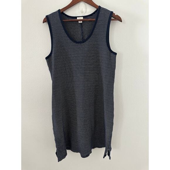 J. Crew Blue & White Striped Midi Tank Dress Size Small - Picture 1 of 4